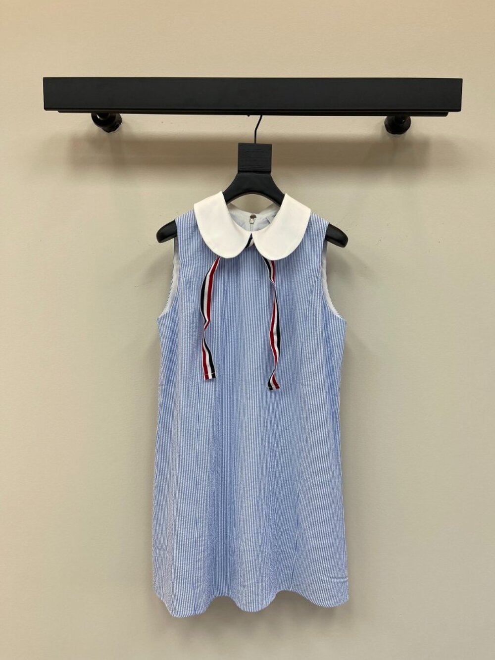 Thom Browne Blue and White Striped Sleeveless Tank Dress